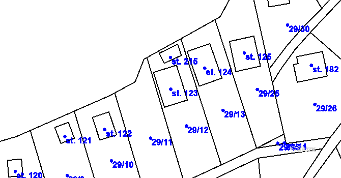 Parcela st. 123 v KÚ Stražisko, Katastrální mapa