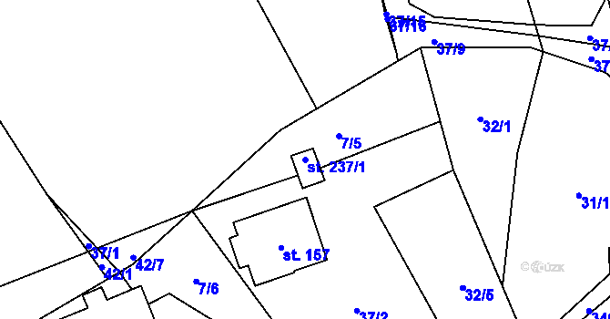 Parcela st. 237/1 v KÚ Stražisko, Katastrální mapa