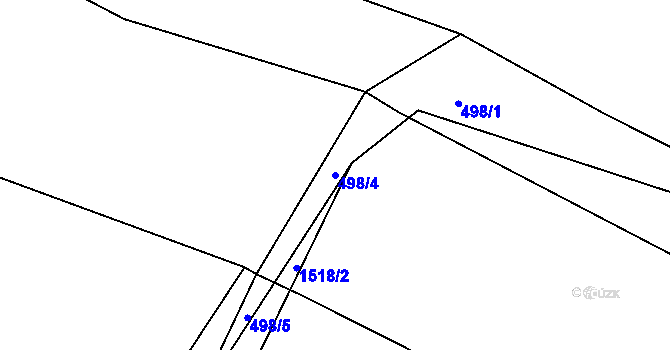 Parcela st. 498/4 v KÚ Lomec, Katastrální mapa