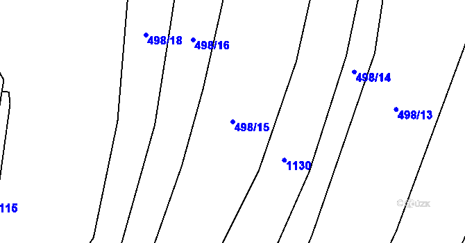 Parcela st. 498/15 v KÚ Lomec, Katastrální mapa
