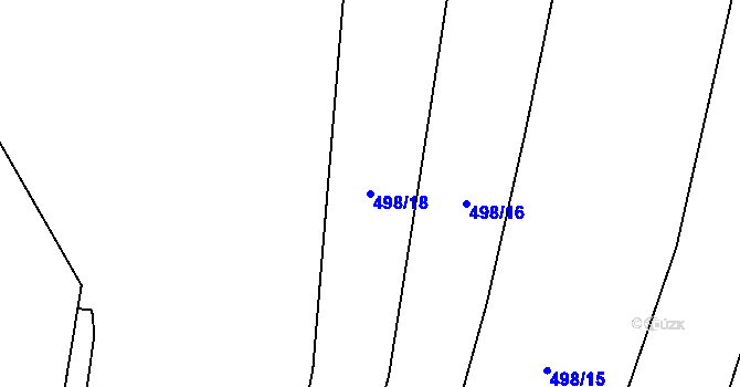 Parcela st. 498/18 v KÚ Lomec, Katastrální mapa