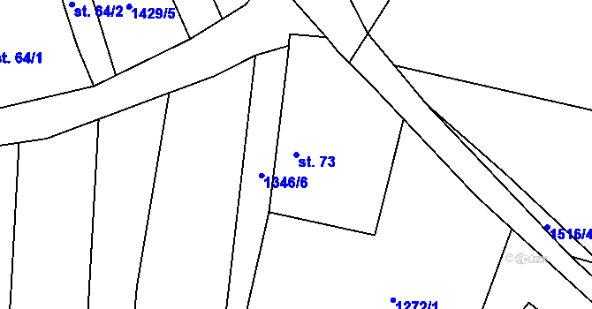 Parcela st. 73 v KÚ Lomec, Katastrální mapa