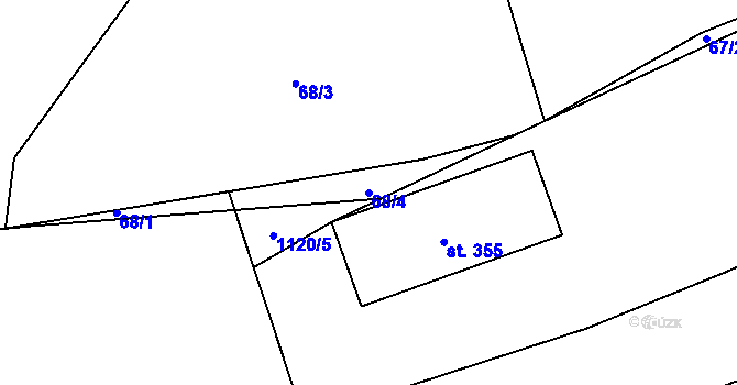 Parcela st. 68/4 v KÚ Strážkovice, Katastrální mapa