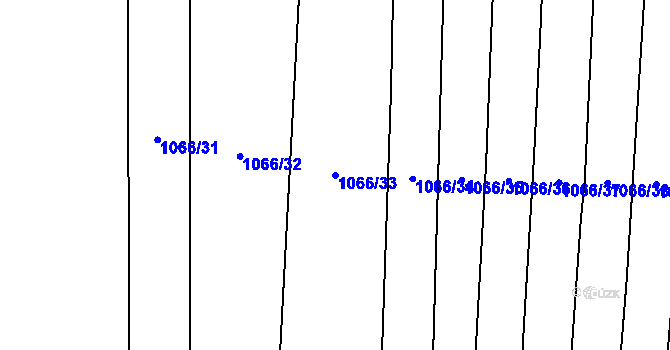 Parcela st. 1066/33 v KÚ Strážkovice, Katastrální mapa
