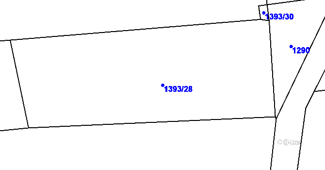 Parcela st. 1393/28 v KÚ Strážkovice, Katastrální mapa