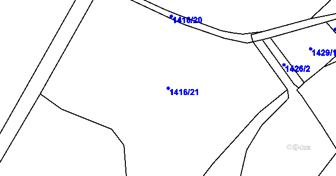 Parcela st. 1416/21 v KÚ Strážkovice, Katastrální mapa
