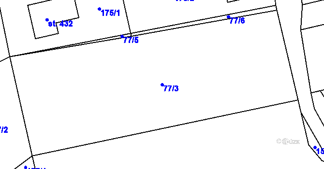 Parcela st. 77/3 v KÚ Strážkovice, Katastrální mapa