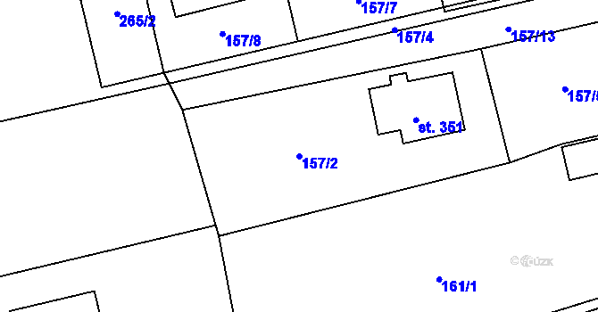Parcela st. 157/2 v KÚ Strážkovice, Katastrální mapa