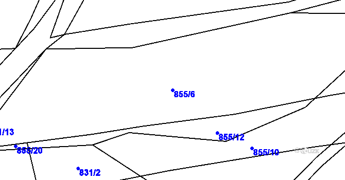 Parcela st. 855/6 v KÚ Strážkovice, Katastrální mapa