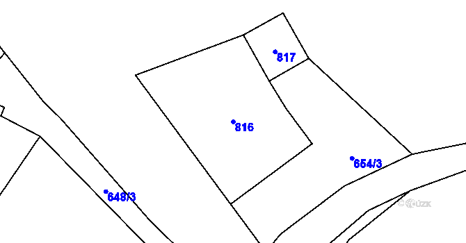 Parcela st. 816 v KÚ Odolov, Katastrální mapa