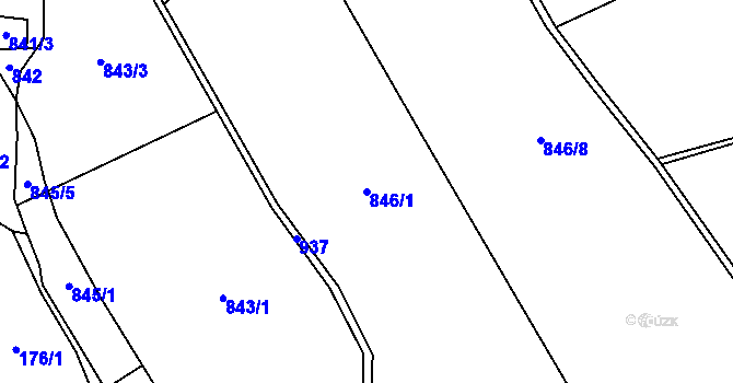 Parcela st. 846/1 v KÚ Strážná, Katastrální mapa