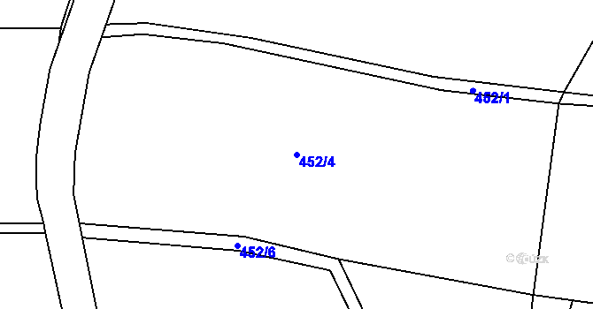 Parcela st. 452/4 v KÚ Strážná, Katastrální mapa