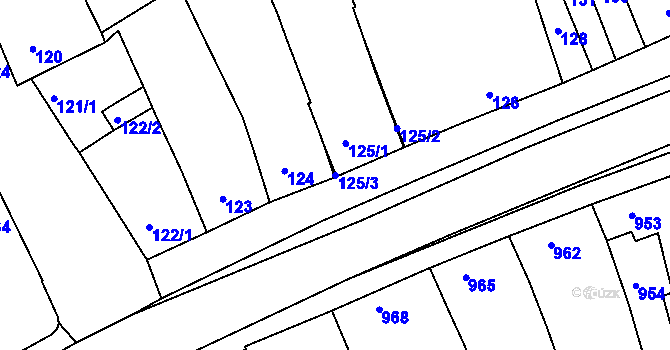 Parcela st. 125/3 v KÚ Strážnice na Moravě, Katastrální mapa