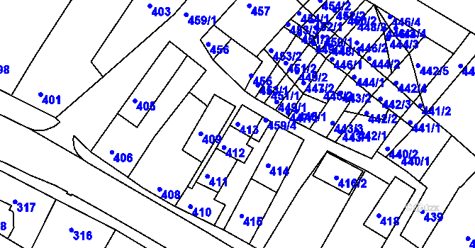 Parcela st. 413 v KÚ Strážnice na Moravě, Katastrální mapa