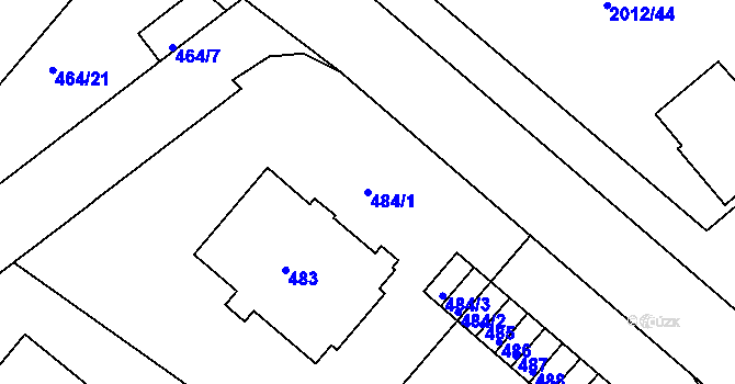 Parcela st. 484/1 v KÚ Strážnice na Moravě, Katastrální mapa