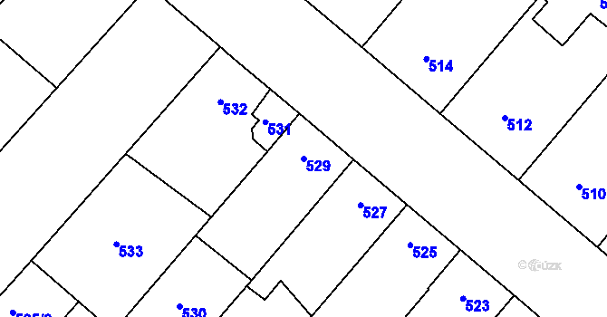 Parcela st. 529 v KÚ Strážnice na Moravě, Katastrální mapa