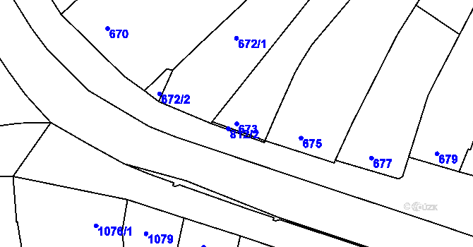 Parcela st. 673 v KÚ Strážnice na Moravě, Katastrální mapa