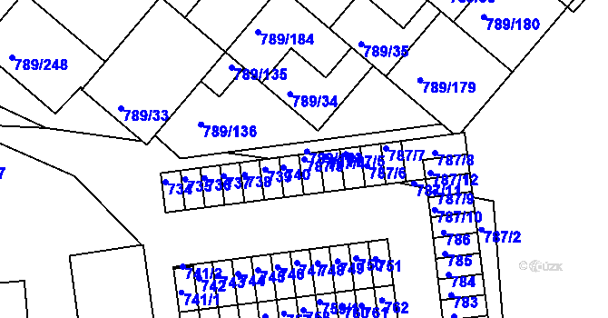 Parcela st. 787/3 v KÚ Strážnice na Moravě, Katastrální mapa