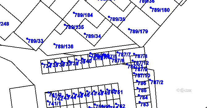 Parcela st. 787/5 v KÚ Strážnice na Moravě, Katastrální mapa