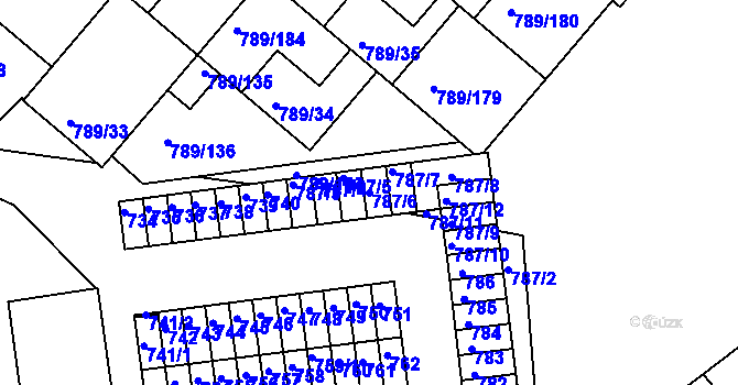Parcela st. 787/6 v KÚ Strážnice na Moravě, Katastrální mapa
