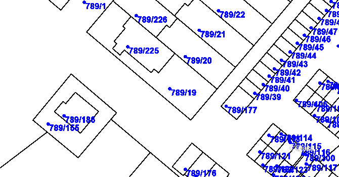 Parcela st. 789/19 v KÚ Strážnice na Moravě, Katastrální mapa