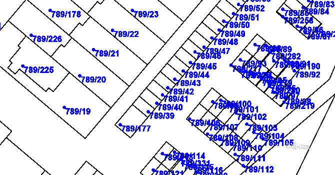 Parcela st. 789/42 v KÚ Strážnice na Moravě, Katastrální mapa