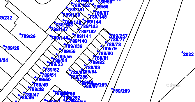 Parcela st. 789/80 v KÚ Strážnice na Moravě, Katastrální mapa