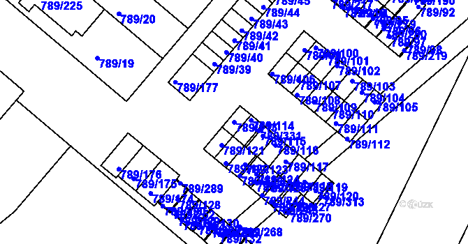 Parcela st. 789/113 v KÚ Strážnice na Moravě, Katastrální mapa
