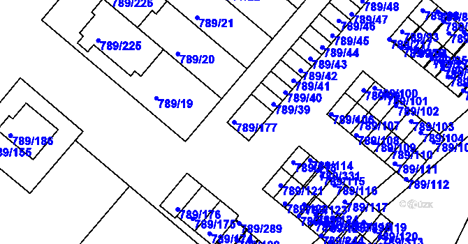 Parcela st. 789/177 v KÚ Strážnice na Moravě, Katastrální mapa