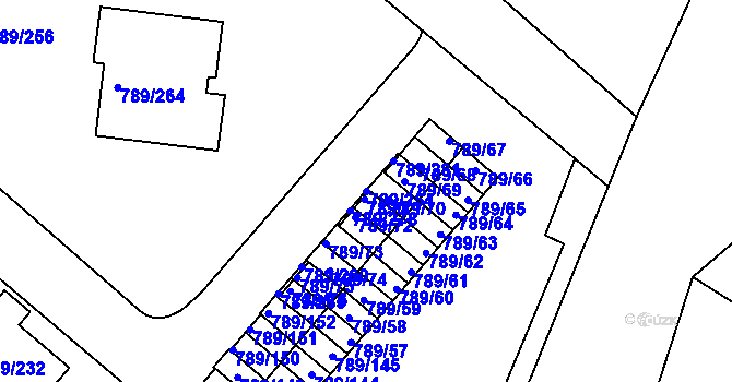 Parcela st. 789/254 v KÚ Strážnice na Moravě, Katastrální mapa