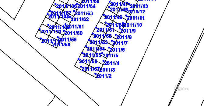 Parcela st. 2011/5 v KÚ Strážnice na Moravě, Katastrální mapa