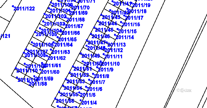 Parcela st. 2011/11 v KÚ Strážnice na Moravě, Katastrální mapa