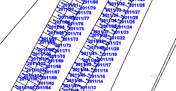 Parcela st. 2011/40 v KÚ Strážnice na Moravě, Katastrální mapa
