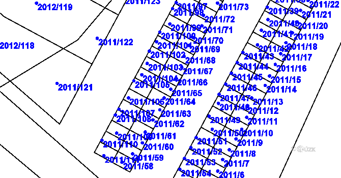 Parcela st. 2011/65 v KÚ Strážnice na Moravě, Katastrální mapa