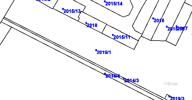 Parcela st. 2019/1 v KÚ Strážnice na Moravě, Katastrální mapa