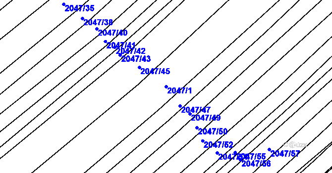 Parcela st. 2047/1 v KÚ Strážnice na Moravě, Katastrální mapa