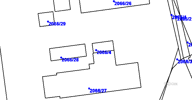 Parcela st. 2066/4 v KÚ Strážnice na Moravě, Katastrální mapa