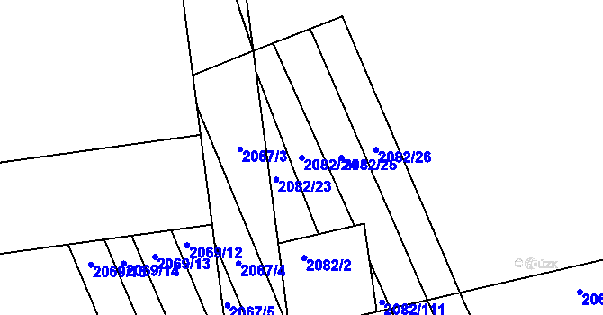 Parcela st. 2082/24 v KÚ Strážnice na Moravě, Katastrální mapa