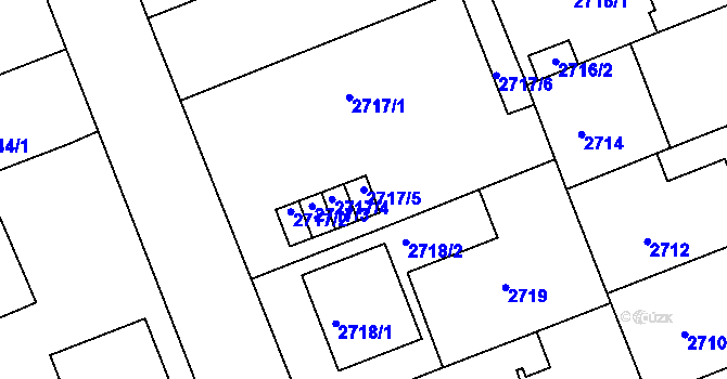 Parcela st. 2717/5 v KÚ Strážnice na Moravě, Katastrální mapa