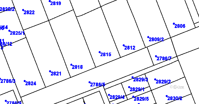 Parcela st. 2815 v KÚ Strážnice na Moravě, Katastrální mapa