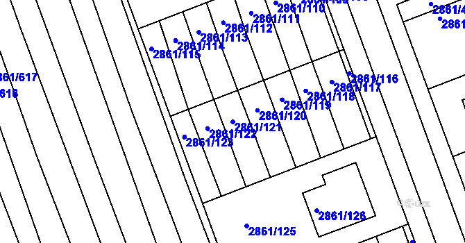 Parcela st. 2861/121 v KÚ Strážnice na Moravě, Katastrální mapa