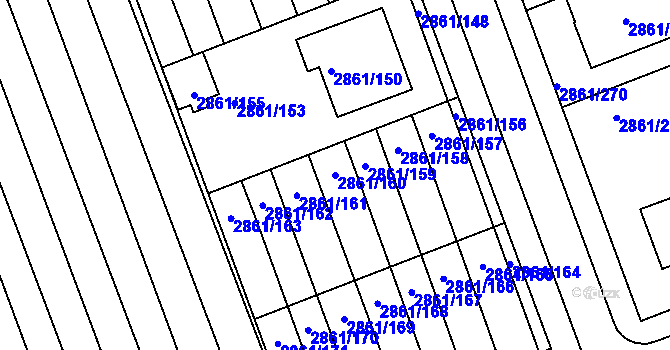 Parcela st. 2861/160 v KÚ Strážnice na Moravě, Katastrální mapa