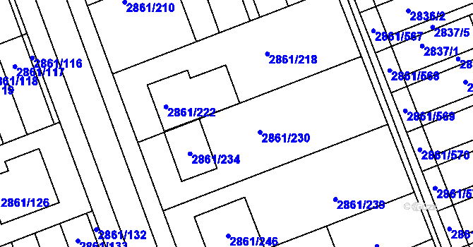 Parcela st. 2861/231 v KÚ Strážnice na Moravě, Katastrální mapa