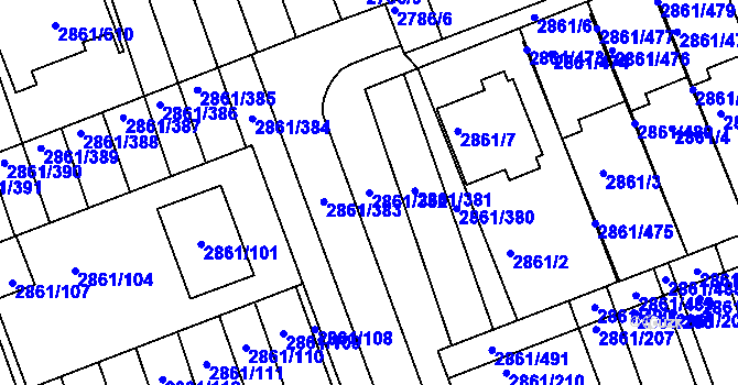 Parcela st. 2861/382 v KÚ Strážnice na Moravě, Katastrální mapa