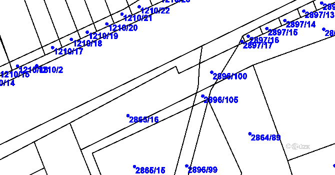 Parcela st. 2865/20 v KÚ Strážnice na Moravě, Katastrální mapa