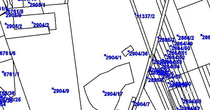 Parcela st. 2904/1 v KÚ Strážnice na Moravě, Katastrální mapa