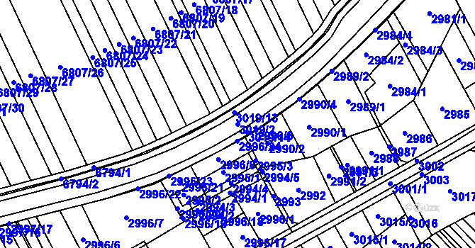 Parcela st. 3019/2 v KÚ Strážnice na Moravě, Katastrální mapa