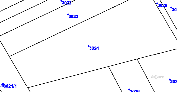 Parcela st. 3024 v KÚ Strážnice na Moravě, Katastrální mapa