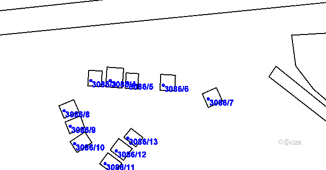 Parcela st. 3086/6 v KÚ Strážnice na Moravě, Katastrální mapa