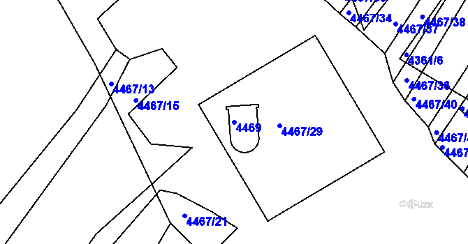Parcela st. 4469 v KÚ Strážnice na Moravě, Katastrální mapa